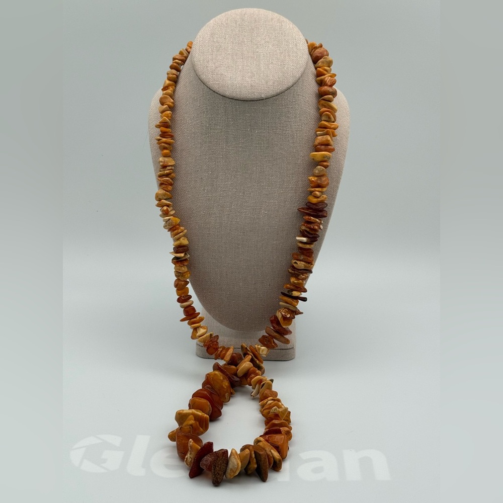 Vintage Natural Butterscotch/Caramel Baltic AMBER Chunky Bead Necklace 36” 94g - Picture 5 of 5